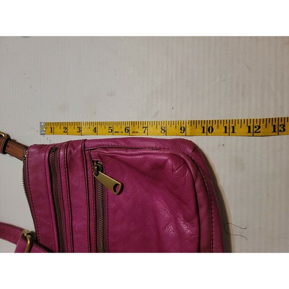 Fossil Pink Fuchsia Explorer Swing Pack Leather Crossbody Shoulder Bag - Picture 7 of 8
